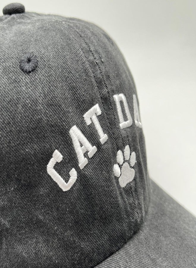 AIMASTZ Cat Dad Hat,Embroidered Adjustable Cotton Baseball Cap for Men,Gifts for Cat Lovers,Black - Image 4